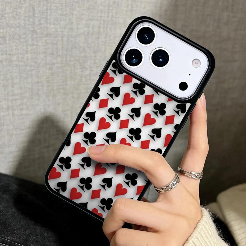 Capa Case for iPhone 17 Air 16 Pro Max 15 Plus 11 13 Mini 14 12 Back Phone Cover Poker Playing Card