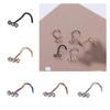 Stainless Steel Zircon Nose Screw Studs Geometric  Trendy   Women