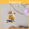 Trendy Acrylic Flat Cat Skateboard Car Keychain Creative Interior Accessory For Cars