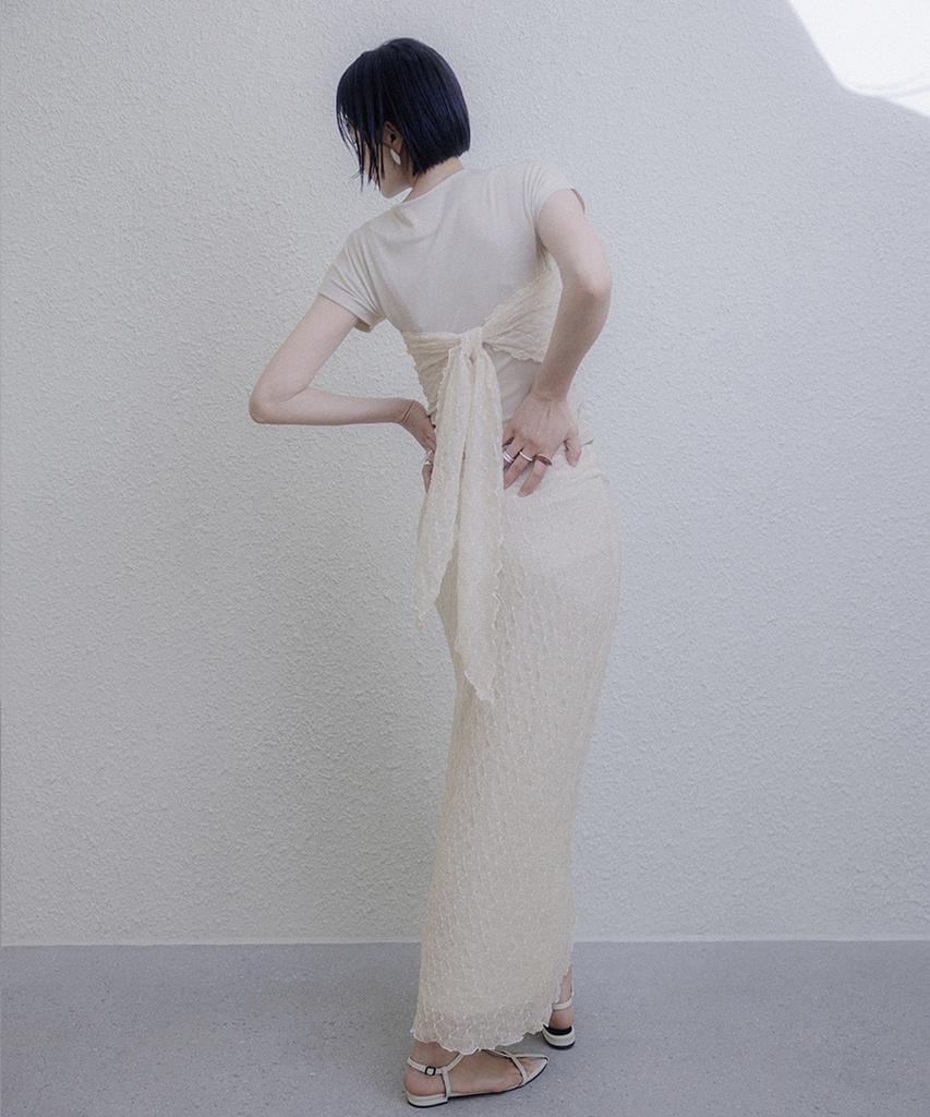 Memua Cream Scarf Set Skirt (Cream Ivory)