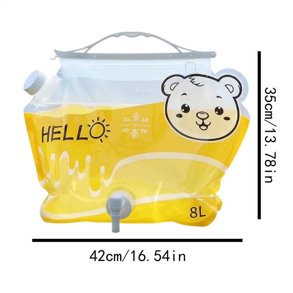 Camping Water Container 2L Folding Water Bucket Freezable Portable Water Canteen With Spigot Water Storage Bag Odorless жёлтый