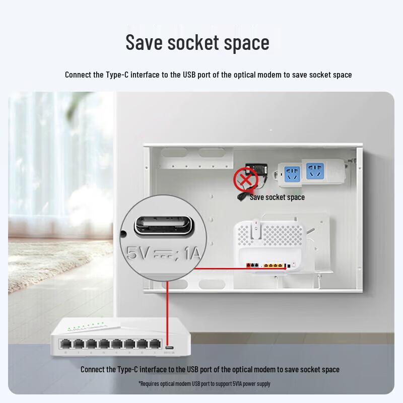 H3C S108-U 8-Port Gigabit Desktop Switch