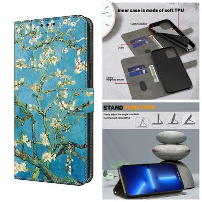 Plum Blossom Pattern Shockproof Card Slots PU Leather Wallet Phone Case for iPhone,Samsung,Huawei,Xiaomi,Moto,Oppo,Google,Nokia,LG,Oppo...