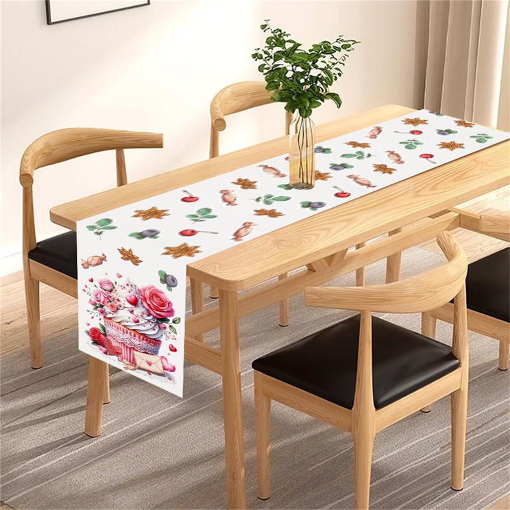 Rozen linnen tafelvlag Valentijnsdag tafeldecoratie tafelkleed kussen tafelkleed huisstof
