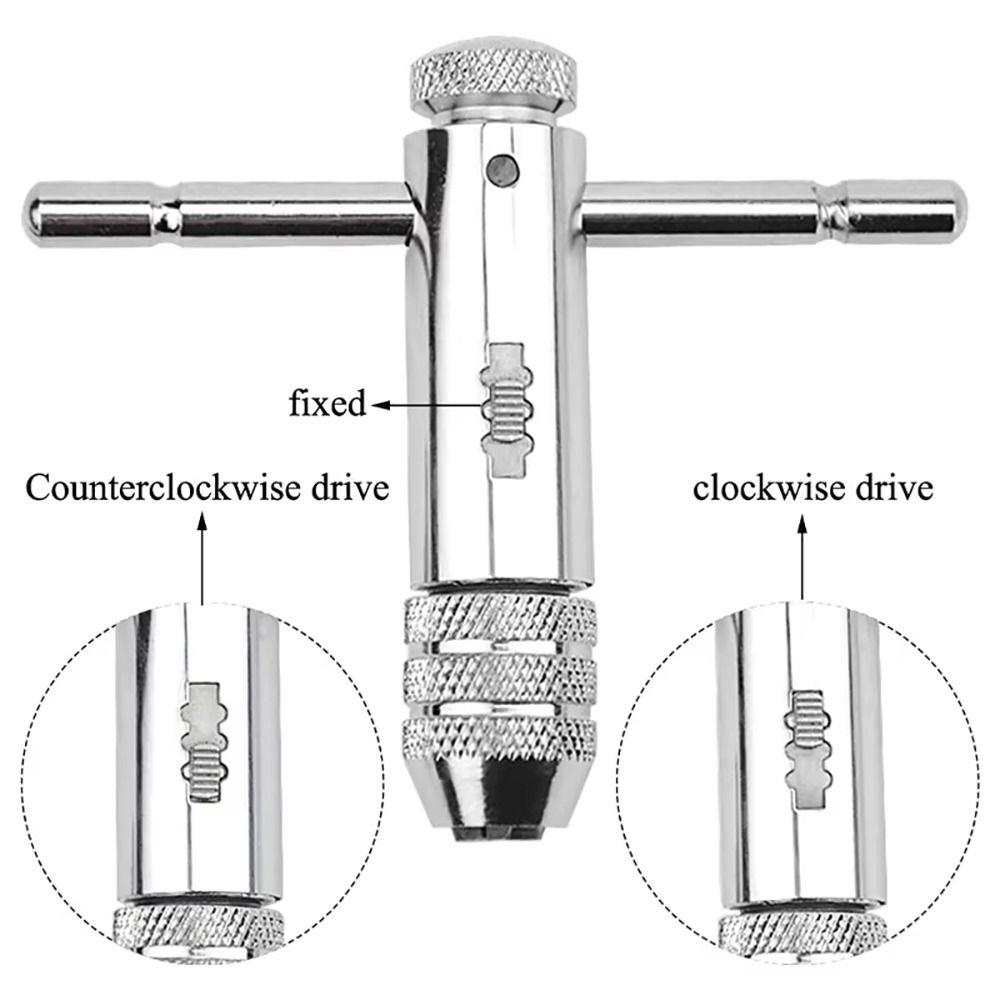 1Pcs M3-8 M5-12 Tap Wrench Adjustable Metric Plug T-Handle Ratchet Wrench Male Thread Extended Tap Screw Holder Hand Tool