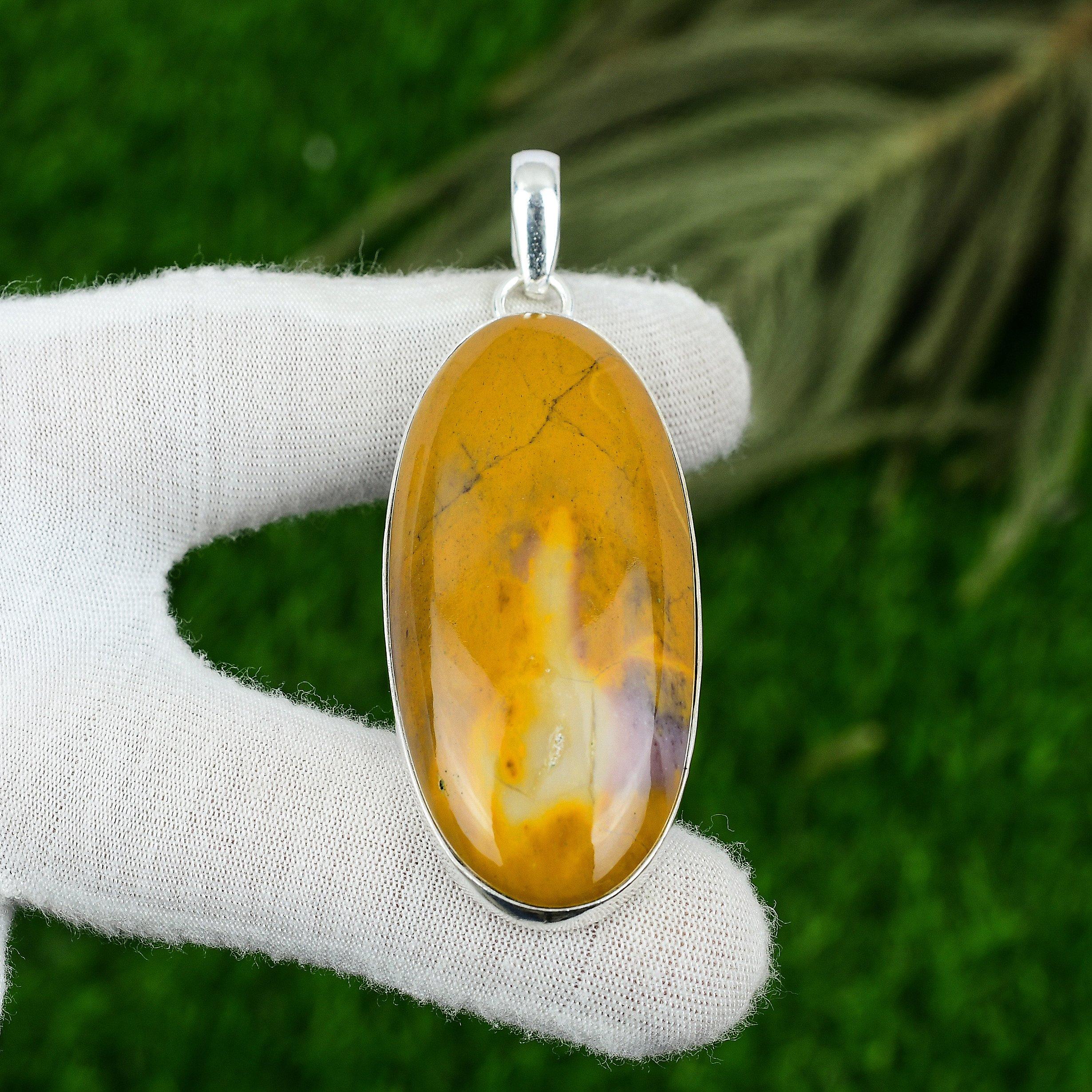 Natural Mookaite Handmade Mother Birthday Bezel Boho New Pendant Sterling Silver