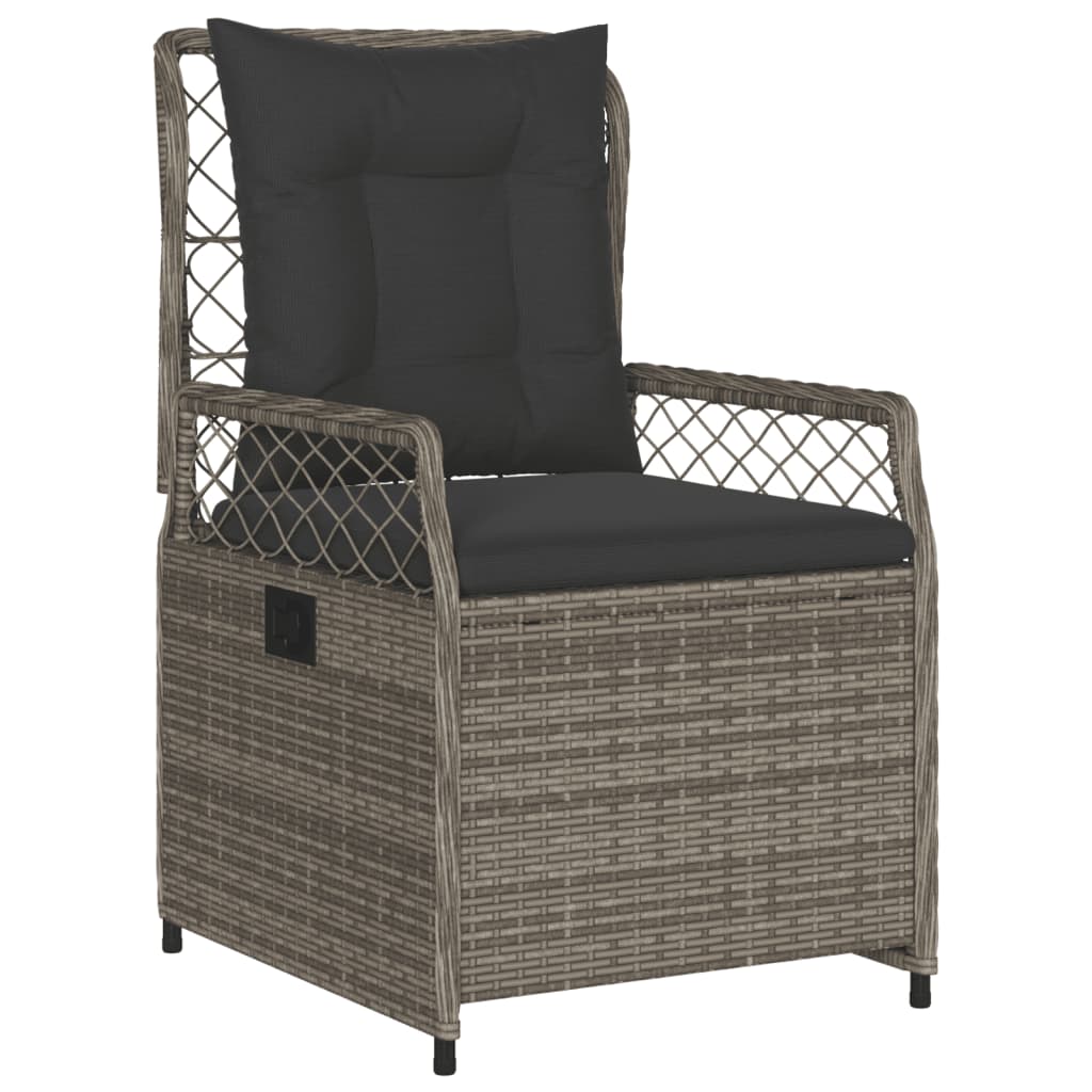 Vidaxl 3-Cz. Garden Furniture Set With Cushions, Grey Rattan Pe