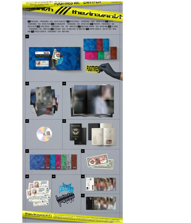 [PRE-ORDER] ENHYPEN Mini Album Vol.7 THE SIN : VANISH (FUGITIVES Ver.) 7-Album Set