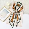 French ins spring and summer thin and narrow long small silk scarf decoration Korean version pointed corner scarf women's double-sided versatile strea