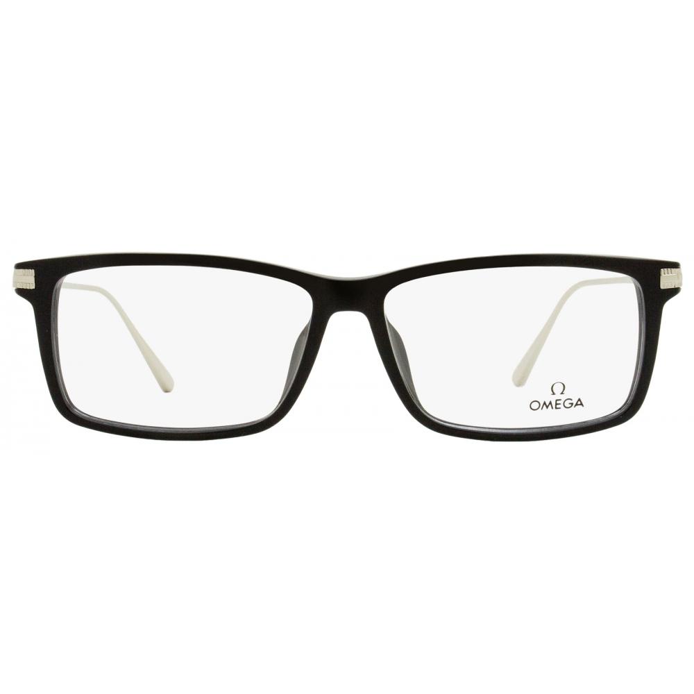 Omega Men S Rectangular eyeglaSSeS Om5014 001 Black Ruthenium 58mm 001