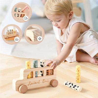 Nové Push Odrazové Kostky Hračka Auto Pro Dětské Kreativní Dřevěné Cvičení Prstů Interaktivní Puzzle Hračka Auto