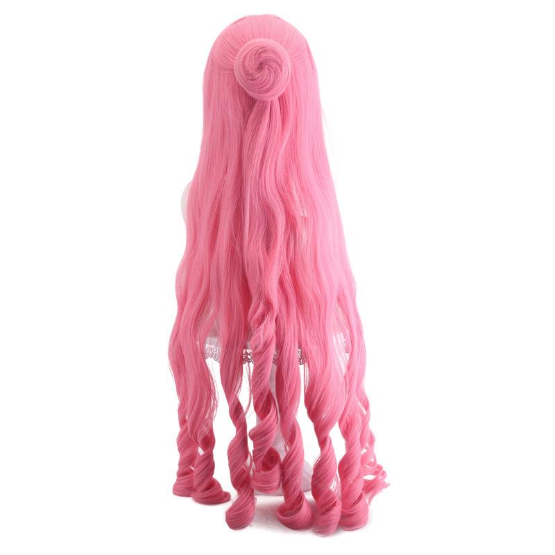 Long Pink Curly Synthetic Wig 90cm Anime Costume Party Heat Resistant Fiber Women Cosplay Hair Wigs
