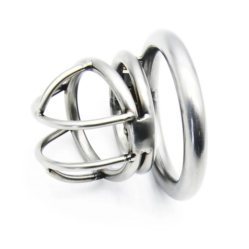 Small Penis Lock Male Steel Cock Cage Chastity Device Penis Ring Erotic Metal Bondage Husband Loyalty Sex Toys For Men