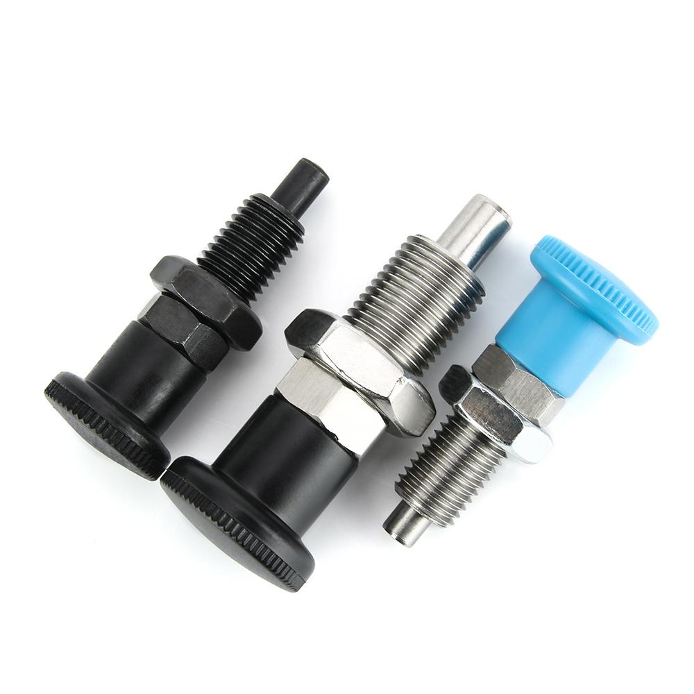 M8 M10 M12 M16 M20 M24 Fine Thread Black Self Locking Index Bolts Plastic Knob Stainless Steel Indexing Plunger With Nut