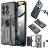 Shockproof Armor Magnetic Case For Poco F6 Pro F5 F4 GT Coque For Poco X6 X5 Pro X4 GT X3 NFC M3 M4 Pro Hard Holder Phone Cover