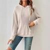 Autumn Winter Knitted Hoodie Strap Pit Bar Pocket Long Sleeve Hoodie Solid Color Loose And Versatile Sweatshirt