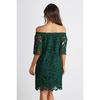 Mini Abito Estivo da Donna Scollo Bardot con Pizzo Floreale a Occhiolino Scollato Manica Corta Casual per Spiaggia Vacanza Festa