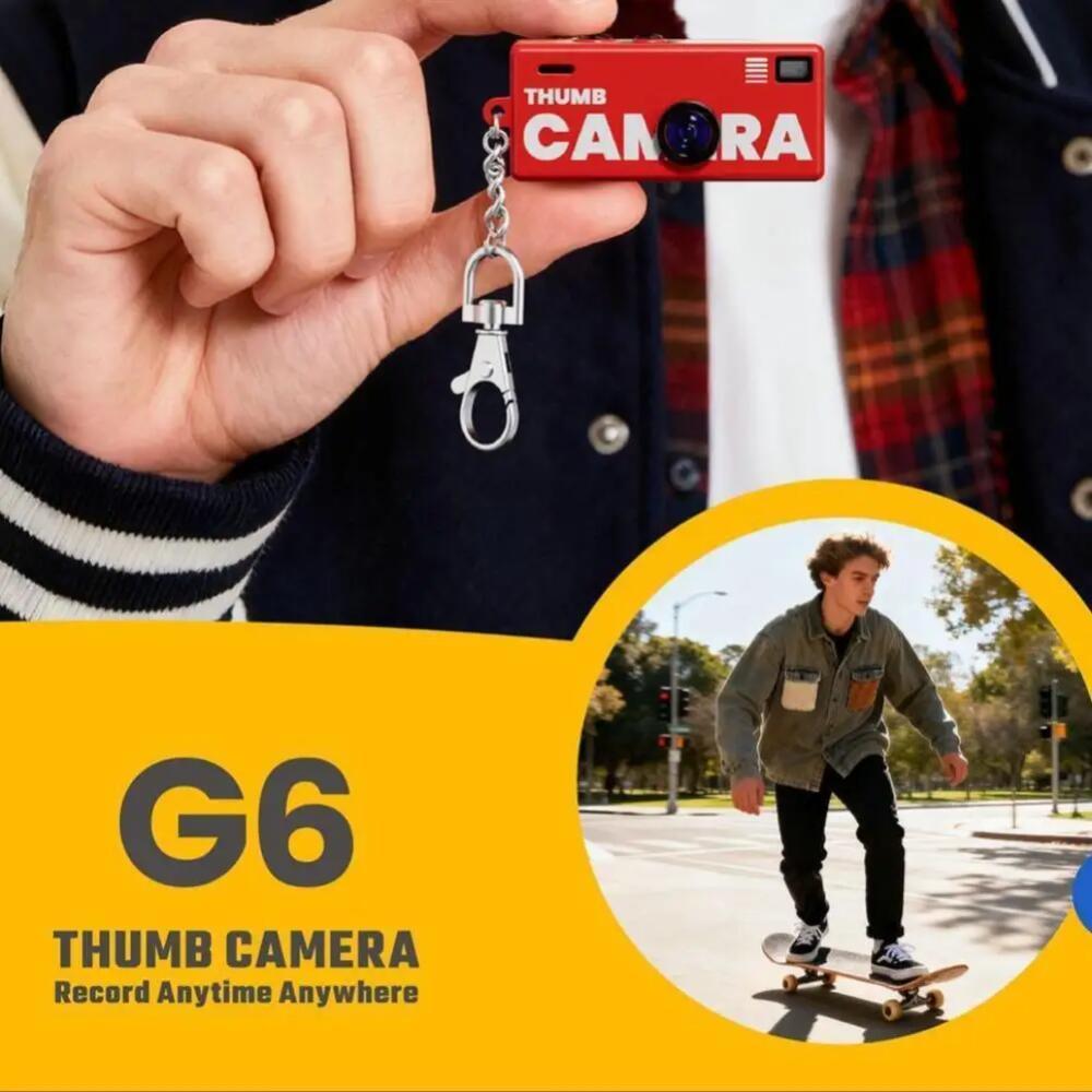 G6 Mini Retro Thumb Keychain Camera 0.96 Inch With HD 130° Wide-angle Lens TFT LCD Display Screen Portable For Students with Flash Support Memory Card
