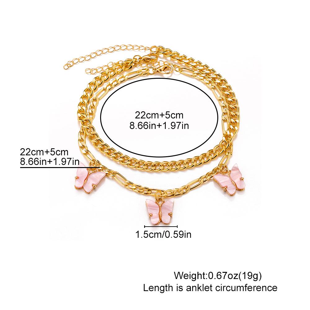 2 In 1 Bohemian Beach Resin Butterfly Anklet for Ladies