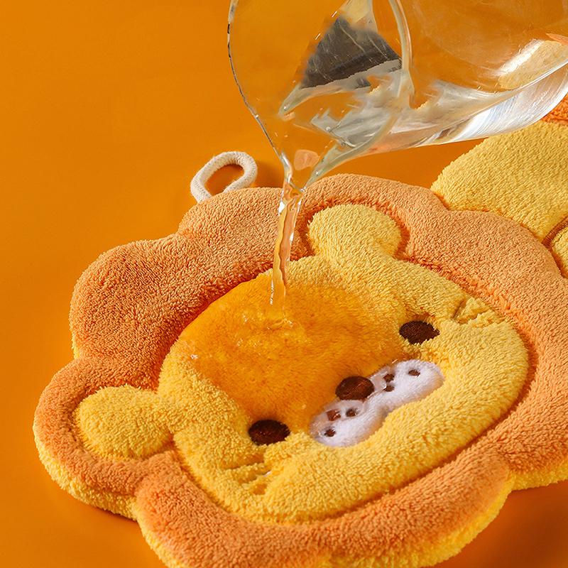 Cartoon Cat Lion Hand Towel Kitchen Bathroom Hand Towel Hanging Type With Super Water Absorption Quick Drying