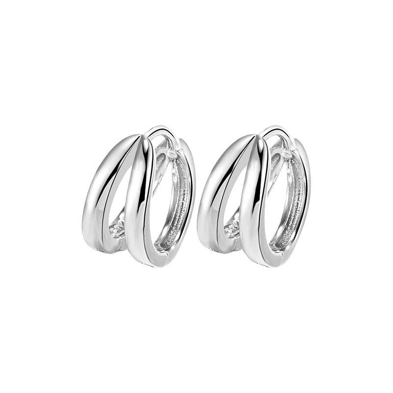 

Серьги Double Arc, серьги премиум-класса, простые гладкие круглые серьги Niche.