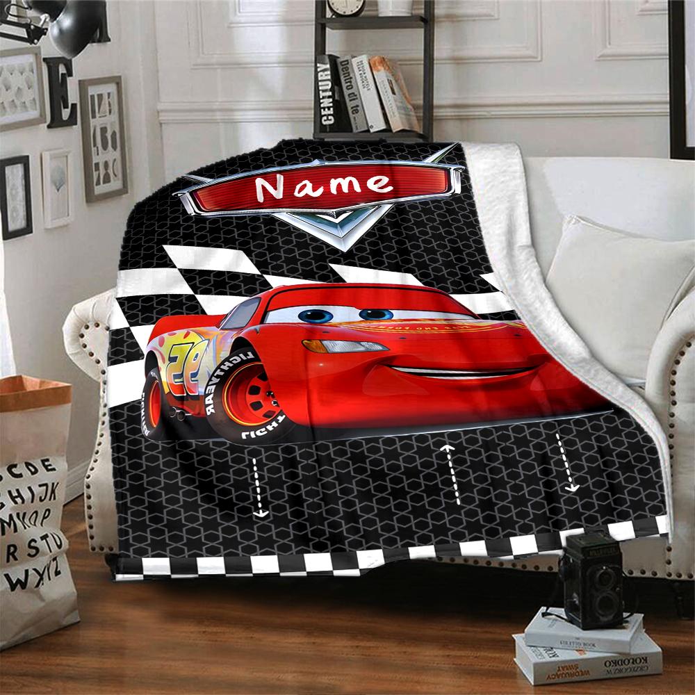Custom Name McQueen's Race Day blanket for Couch & Bed, Plush Cozy Fuzzy Blanket Super Soft & Warm Blankets for Fall and Winter. 0908470