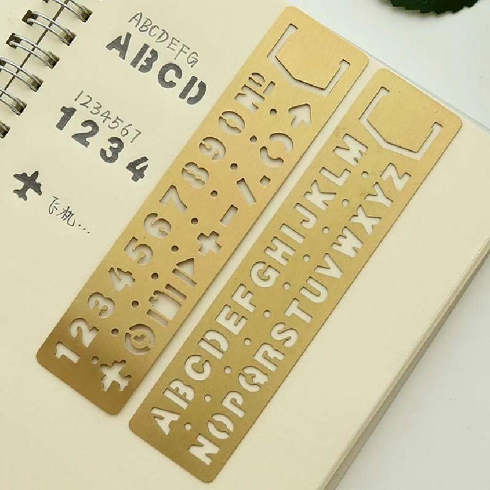 Letters Ruler Bookmark Hollow Metal Bookmark Measuring Tool Number Letter Bookmark Page Marker