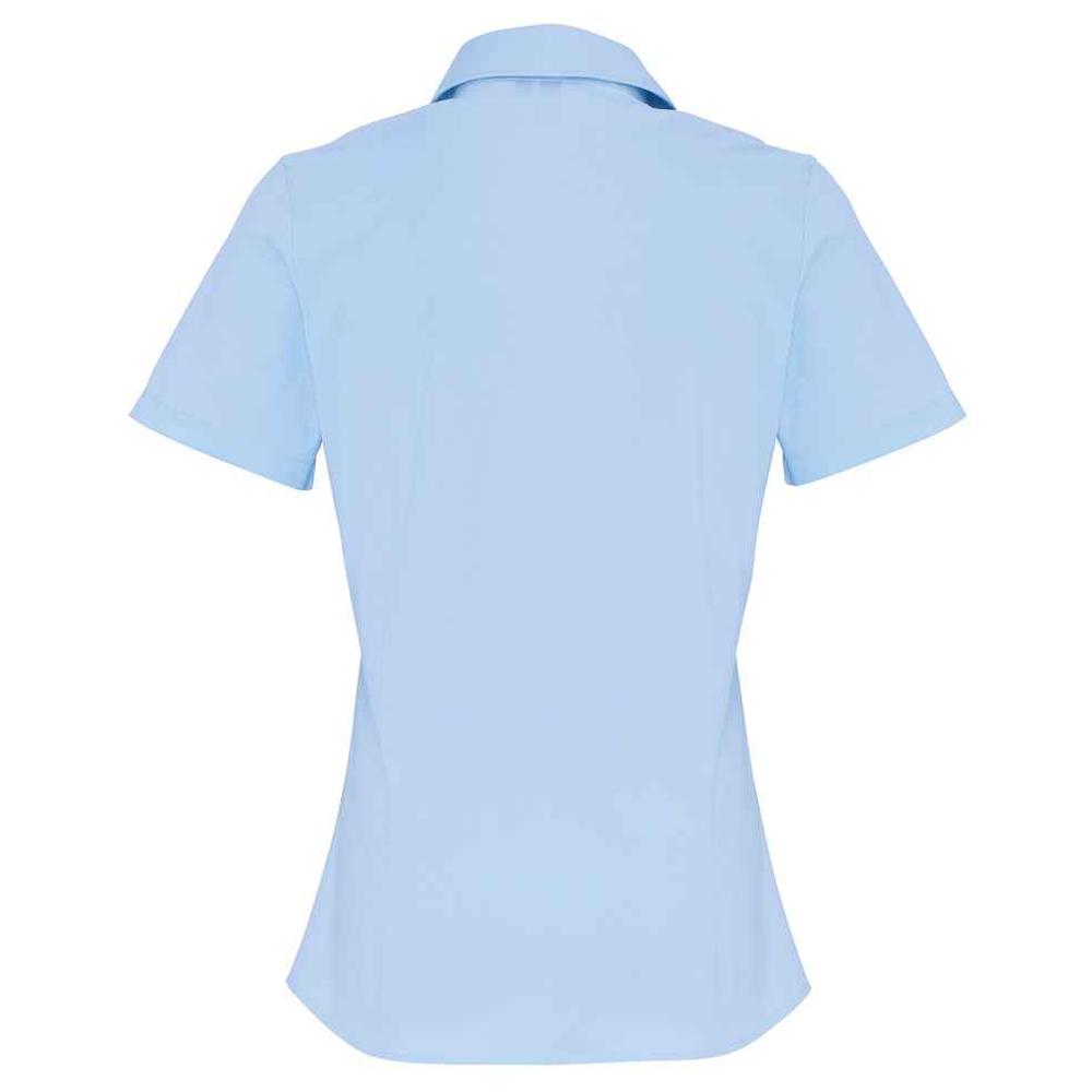 Premier Damska/Damska Bawełniana Poplinowa Elastyczna Koszula z Krótkim Rękawem