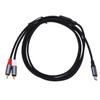 USB C til 2-ports lydkabel 24-bit Type C til 2 Jack Hann Y-splitter for hjemmekinoanlegg DVD-spillere Forsterkere Høyttalere 2m