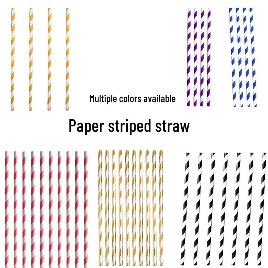 Striped Paper Straws: Disposable Party Decor
