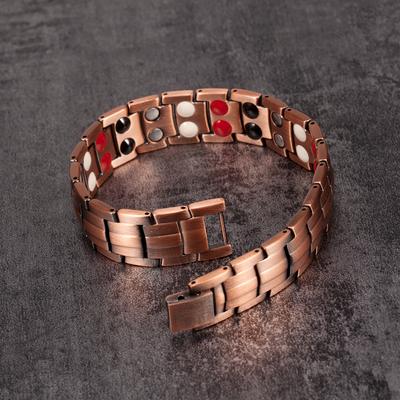 Ikuinen Magnetic Bracelet Pure Copper Men's Hand Bracelets 15mm Germanium Bracelet Male Balance
