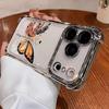 Floral and Butterfly Pattern Electroplated Phone Case For iPhone 11 12 13 14 15 16 17 Pro Max Plus Air Shockproof Cases Cover