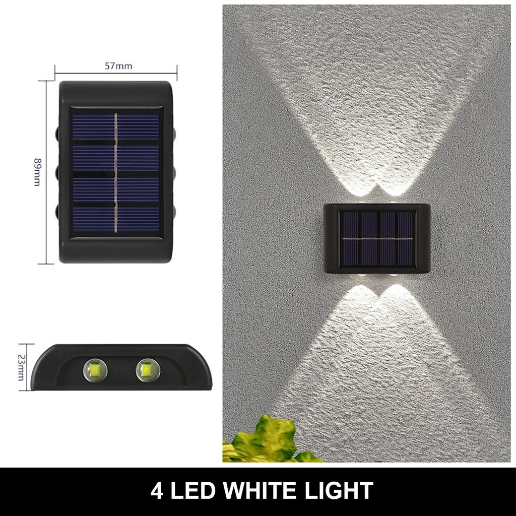 LED Solar Wall Lamp Outdoor Waterproof Light Up and Down Luminous Lighting for Home Garden Yard Fence Decoration Sunlight Light