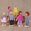 Wooden Happy Family Doll Kids  Puppet Joints Toy Birthday Gift