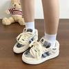 Autumn and Winter New Retro Denim Blue High-value Versatile Student Board Shoes Color Matching Platform Bread Shoes Women
