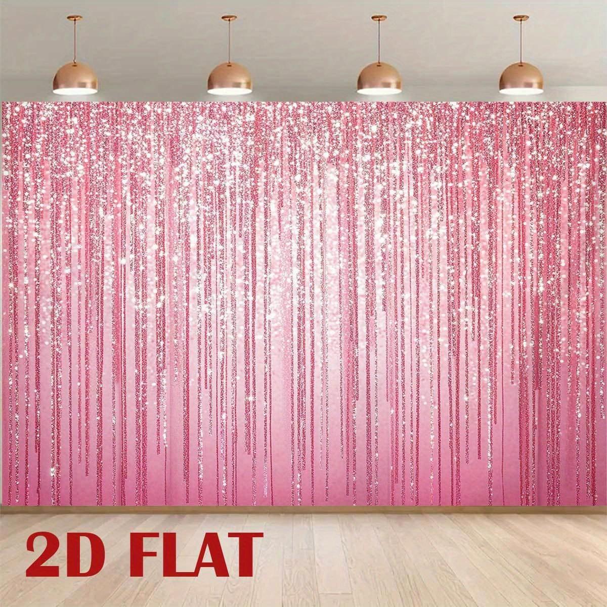 2D flat banner background banner - Gorgeous pink decorative background banner, suitable for parties, photography studio props 100x150cm