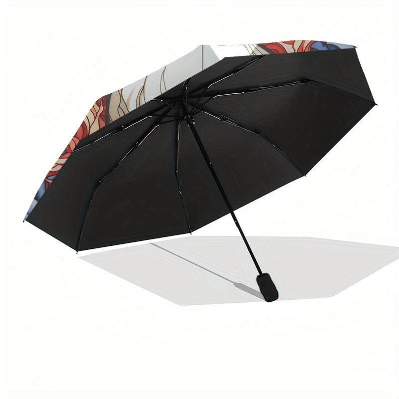 Stained Glass Skull with Fiery Background Wall Art Decor Umbrella, Christmas Gift Y177