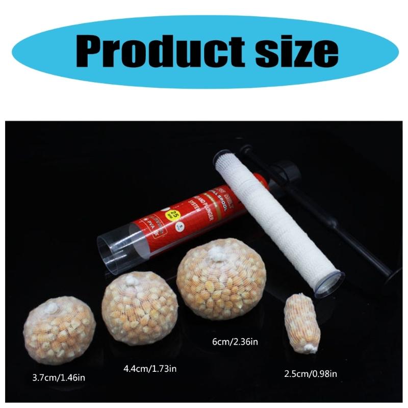 PVA Mesh Baits Bags with Funnel and Plunger Carp Fishing Mesh Water Dissolving PVA Narrow Mesh Tube Net Enduring