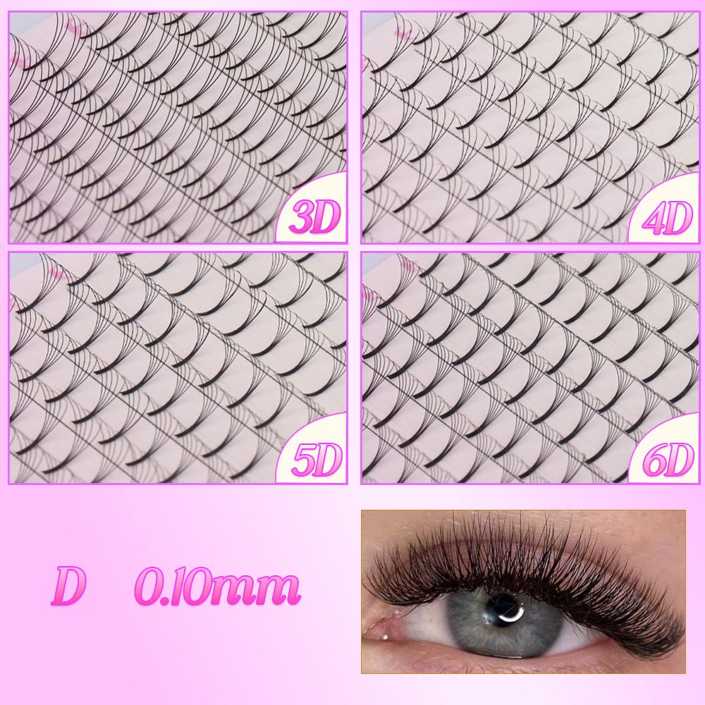 AGUUD 3D/4D/5D/6D Premade Volume Fans Fluffy Lashes Long Stem Russian Volume Eyelashes Extension Soft Matte Black Premade Fans