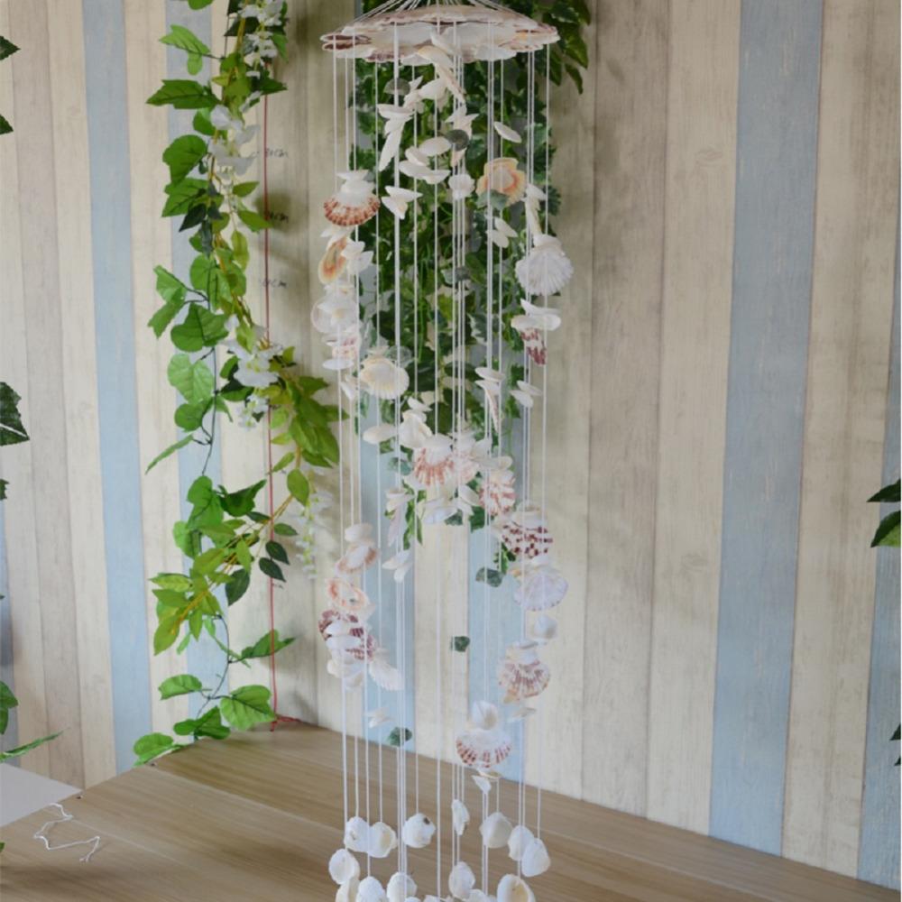 Seashell Wind Chime Voice of The Sea Spiral Natural Conch Shells Beautiful Outdoor Home Decor