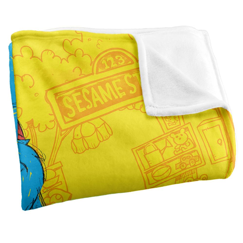 Sesame Street On The Streets Silky Cookie Monster Supersoft Blanket