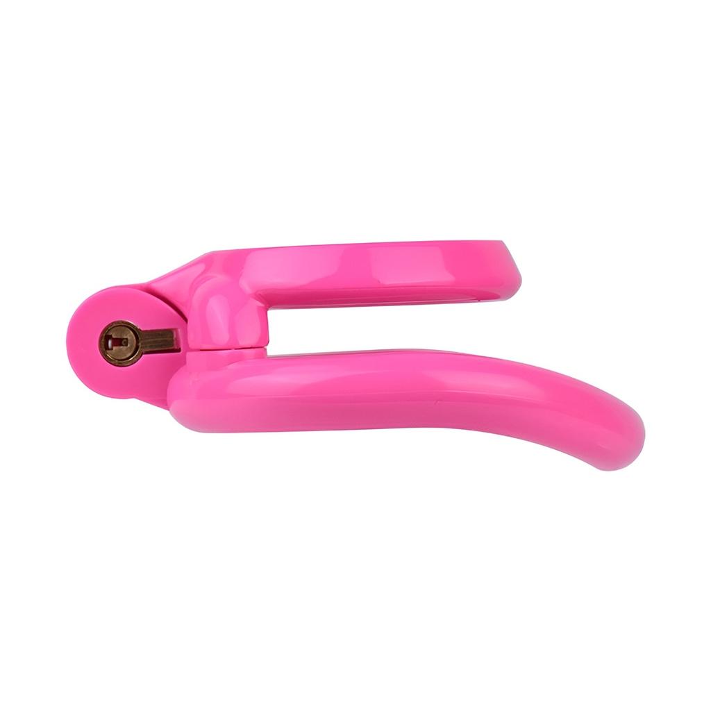 FRRK New Arrive Negative Cages Plastic Male Chastity Cages Locked Pink Chastity Device Sissy Cage With 4 Base Ring