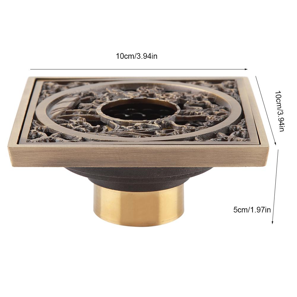 Antique Brass 10cm Shower Floor Drain Bathroom Waste Drain Strainer Cover Grate(#3)