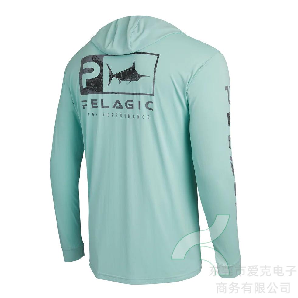 Pelagic Hooded Fishing Suit Men's Summer Sunscreen Quick-Drying Fishing Shirt Outdoor Sportswear Breathable Top