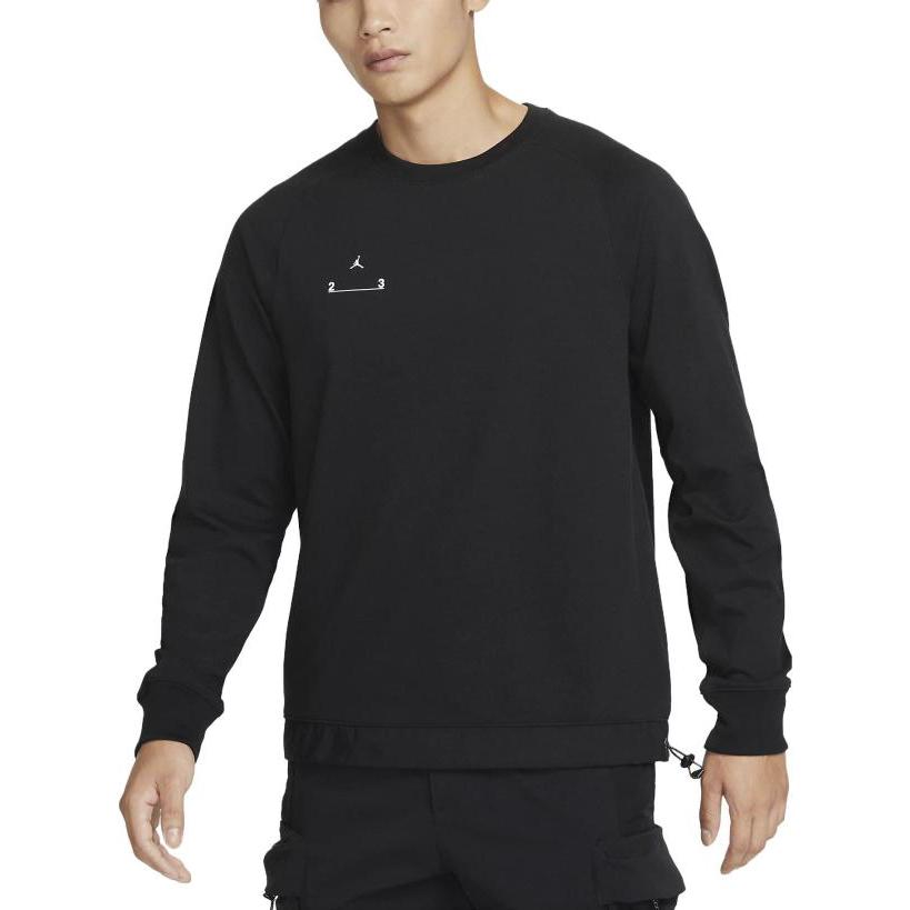 Nike Felpa da uomo a maniche lunghe aderente girocollo tinta unita nera DV1616-010
