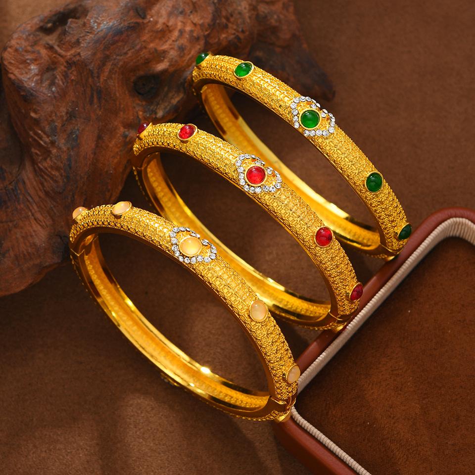Sand Retro Point National Style Open Bracelet with Versatile Temperament