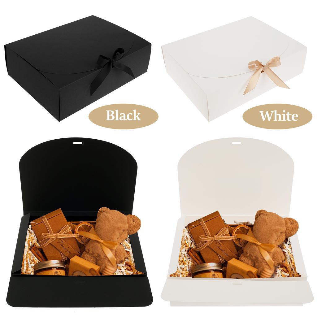 10 Pcs Gift Boxes with Lids and Ribbon Paper Present Box Large Capacity Decorative Party Weddings Birthday Holiday Candy Storage