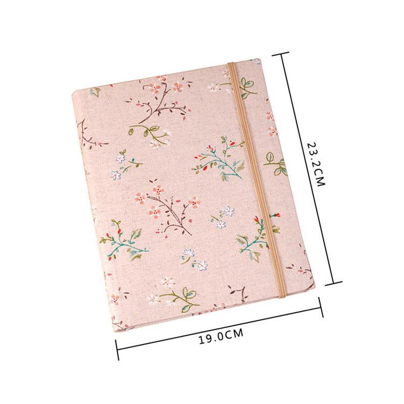 6-inch 200 Pockets Linen Fabric Cover Photo Album Lacing Creative Picture Storage Scrapbooking Album 4R Kids Family Memory Album