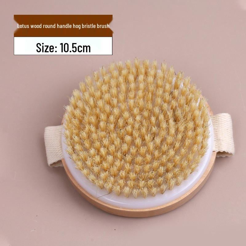 Boar Bristle Double-Sided Back Scrubber Brush with Wooden Long Handle