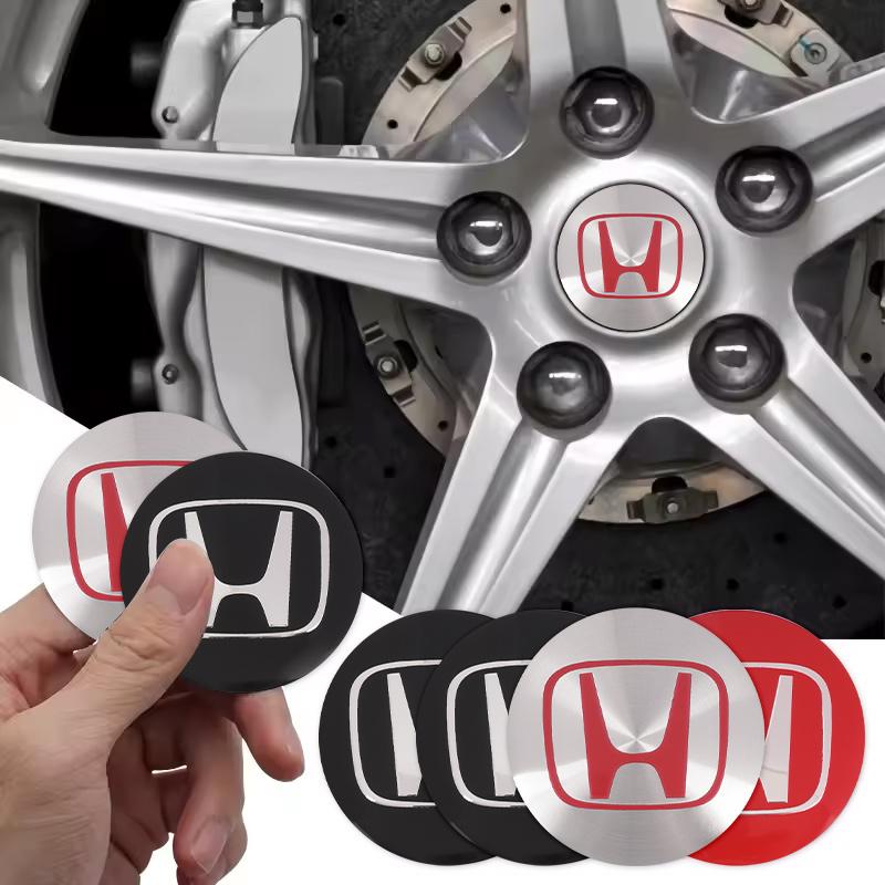 4pcs 56mm Car Wheel Center Covers Badge Sticker Stickers For Honda Civic XR-V CR-Z CRV HRV City Accord Legend Jazz RR VTi Fit